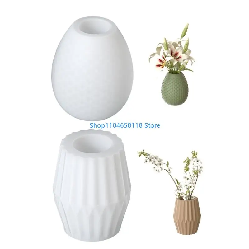 Dragon's Striped Flower Vase Mould Flexible Silicone Mold for Handmade Desktop Decoration Jewelry Molding Tool