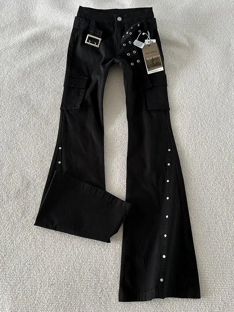 Slim Fit taille haute cloche Bot jean homme femme Cleanfit Version étroite jambe droite pantalon automne Faion jean décontracté