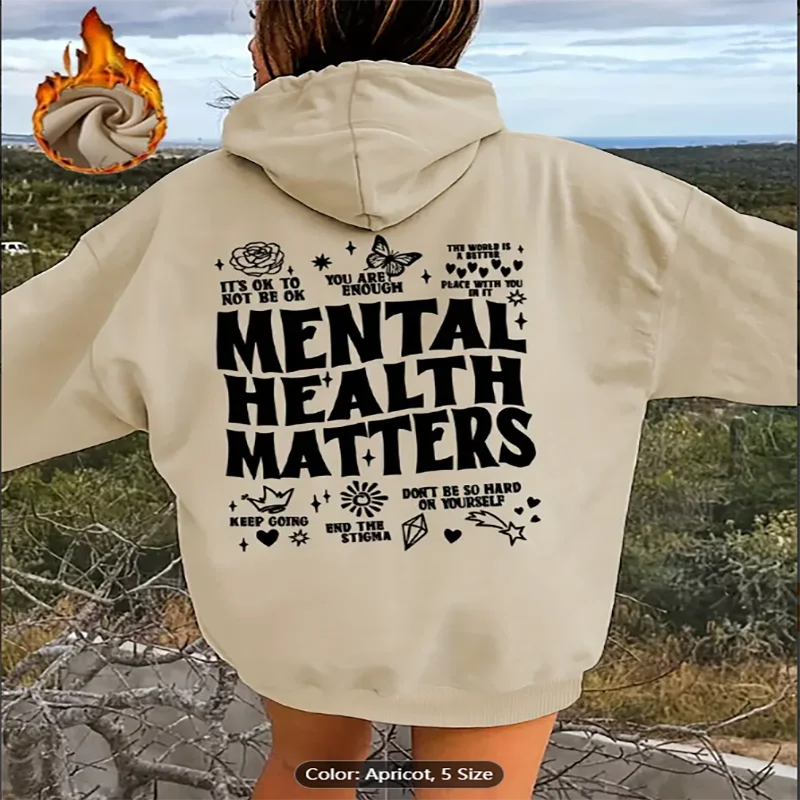 

Женская абрикосовая толстовка с капюшоном на шнурке с графическим принтом на флисовой подкладке, осенняя толстовка с капюшоном на шнурке