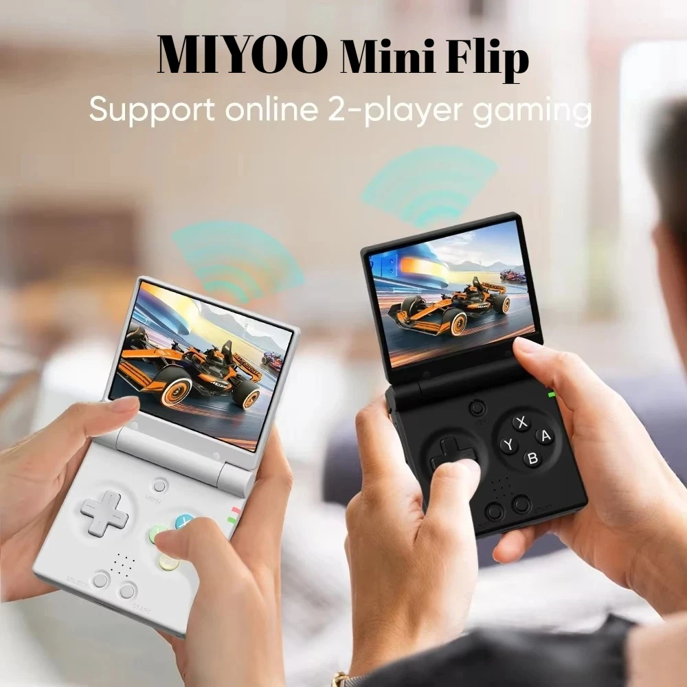 

Портативная игровая консоль MIYOO Mini Flip Retro с 2,8-дюймовым IPS-экраном и новой шарнирной конструкцией, в комплекте с чехлом, подарок для геймера