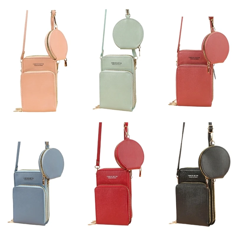 62KE Touch Screens Crossbody Cellphone Bag for Women Small Wallet Shoulder Strap Handbag