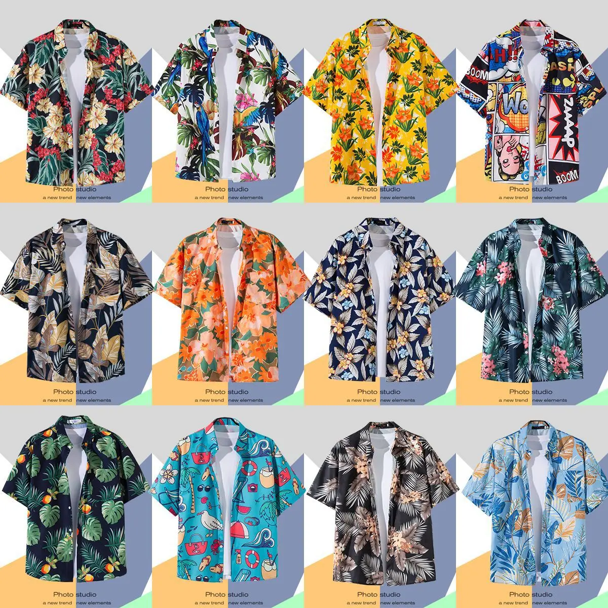 Camisa informal de manga corta para hombre y mujer, camisa hawaiana con cuello holgado, estilo veraniego, a la moda, versión coreana