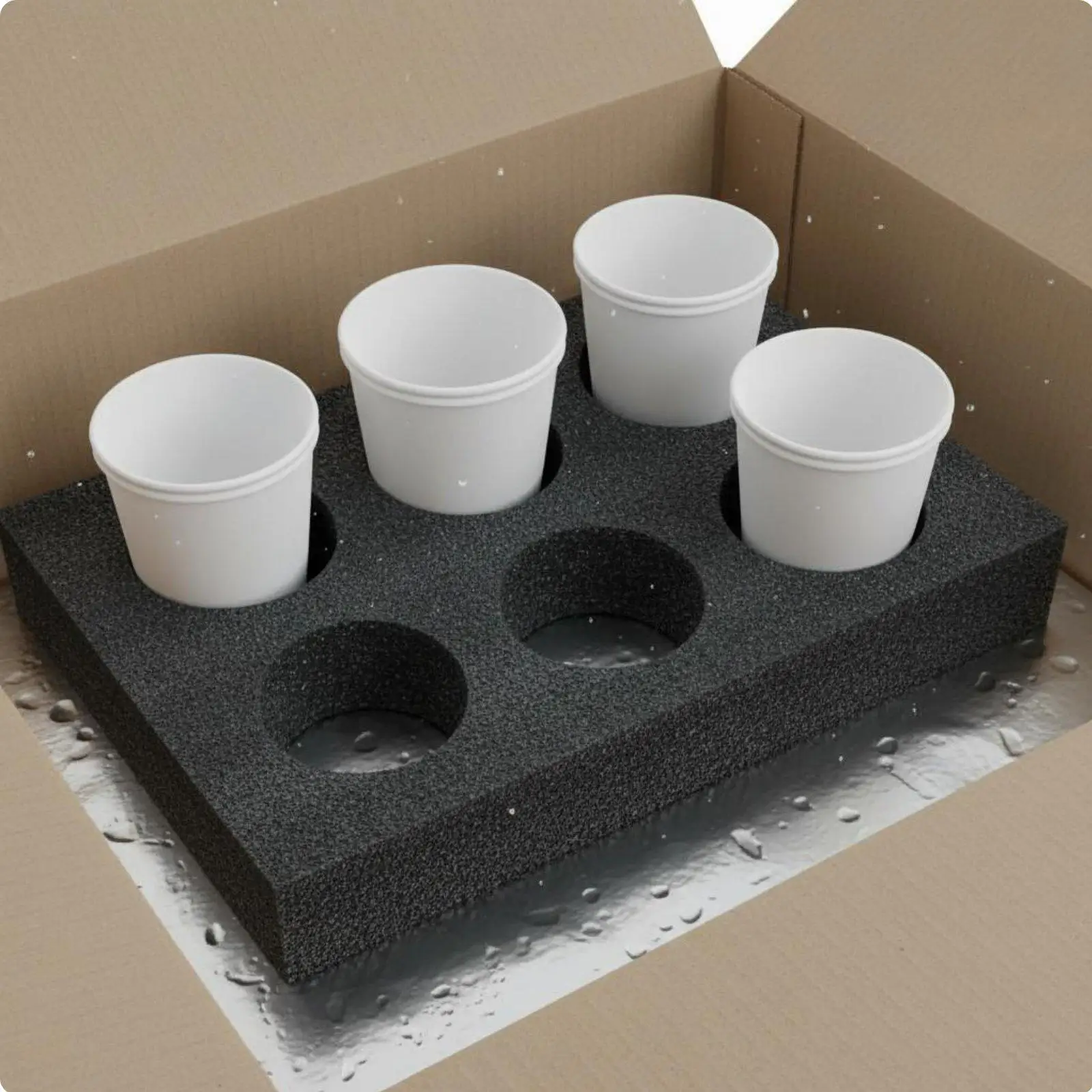 Beverage Holder Universal Fit Expanded Polypropylene Cup Organizer Insert for Delivering Drinks