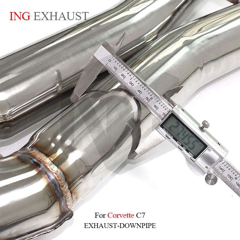 ING Wire Draw Stainless Steel Catback Muffler for Corvette C7 6.2L V8 Remote Electric Valve Control Performance Exhaust System