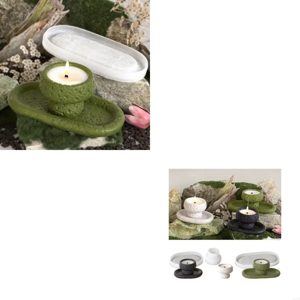 Creative Silicone Tray Mold Epoxy Oval Shaped Storage Plate/Candle Cup Mould Stylish Plate Mold for Crafting Enthusiasts
