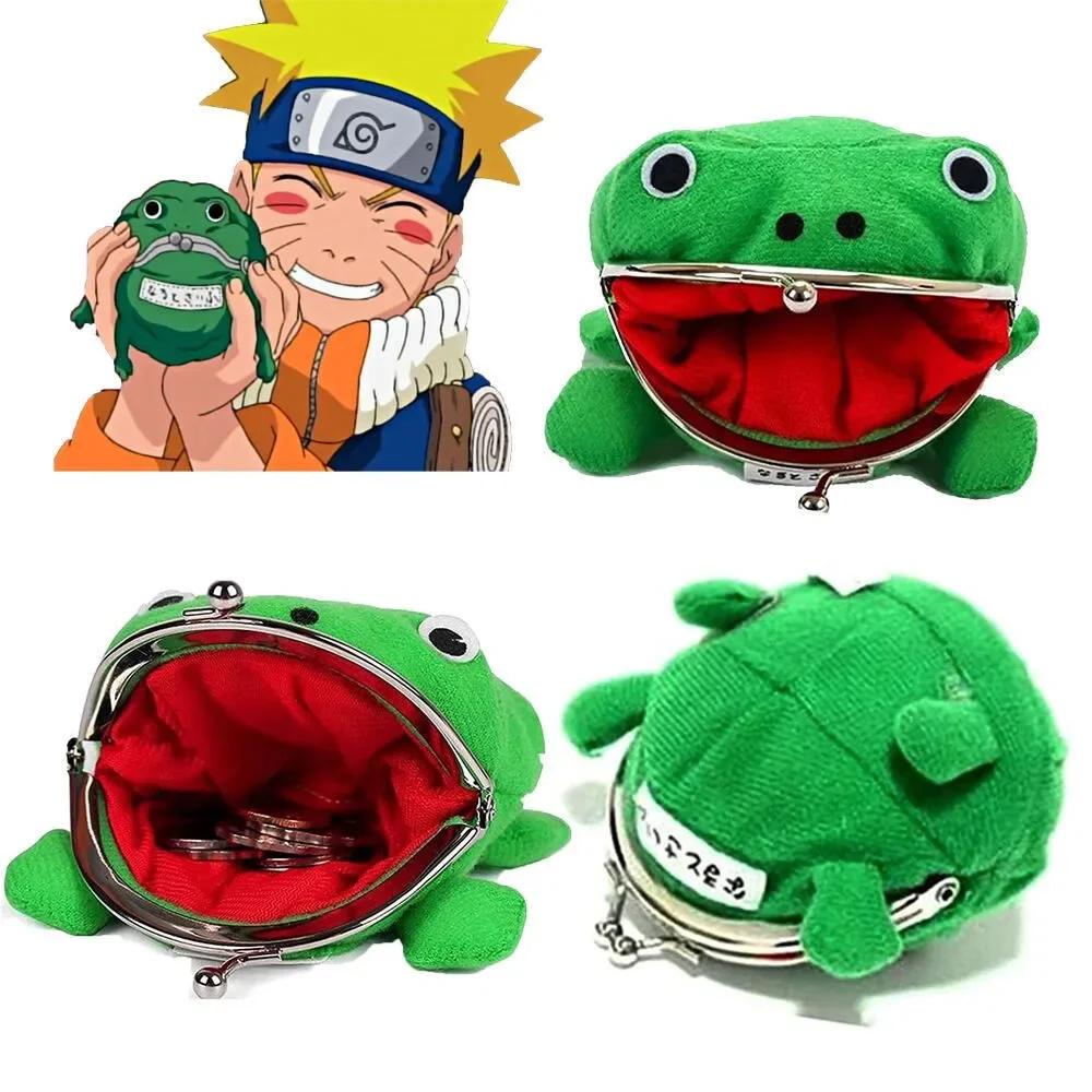 Anime Naruto Wallet Frog Coin Wallet Male and Female Role Playing Props Plush Wallet Accessories Children's Birthday Gifts