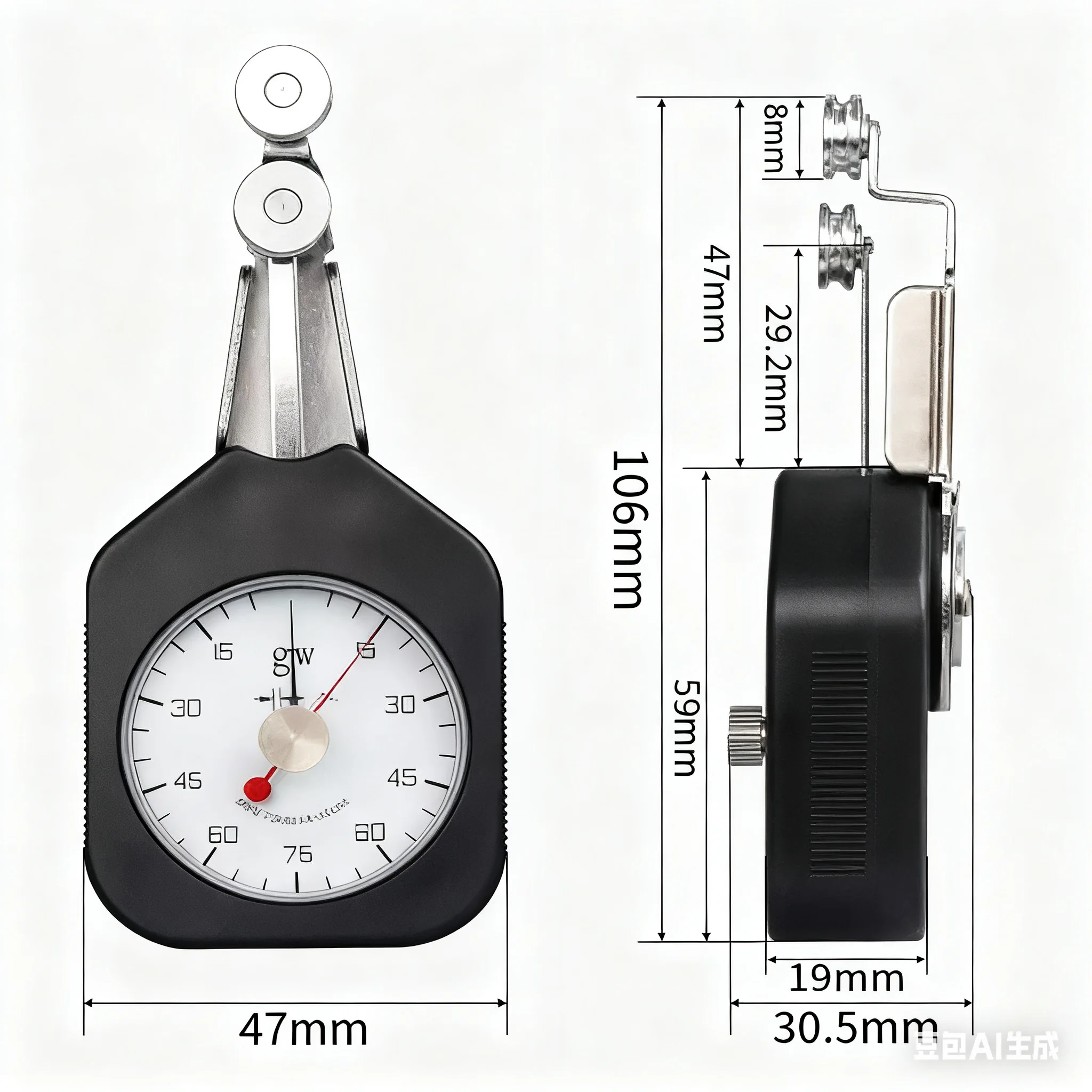 Dynamometer Double DTF-100 100gw Needle Analog Dial Pressure Tensiometer Tension Tester Textile Tension Yarn Tension Meter
