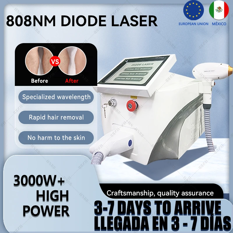 2024 Diode Laser Hair Removel Machine Hair Removal 3 Wavelength 755nm 808nm 1064nm ICE Permanent Big Power 6000W