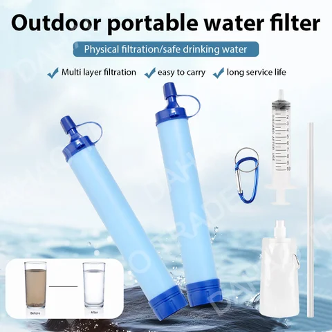 Filtre à eau d'urgence pour Camping en plein air, Filtration d'urgence pour la vie en plein air, consommation directe, purificateur d'eau individuel, stérilisation