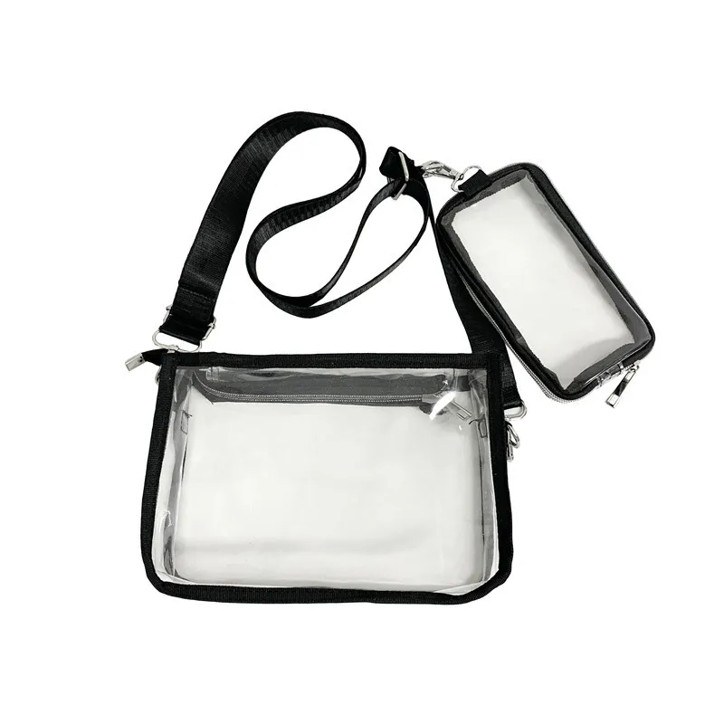 PVC Crossbody Bag for Women Transparent Jelly Bag Hong Kong Style Trendy PVC Transparent Shoulder Crossbody Bag for Men