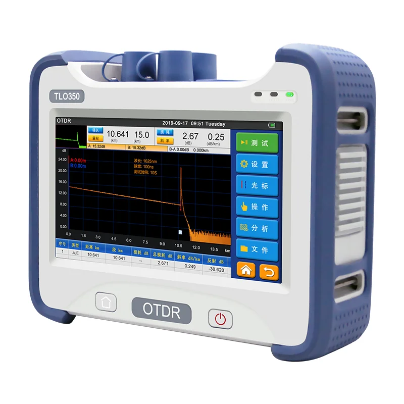 TLO350 Multifunctional OTDR Fiber Tester, 1310/1550nm, 32/30dB Dynamic Range, Fiber Breakpoint Finder & Fault Locator