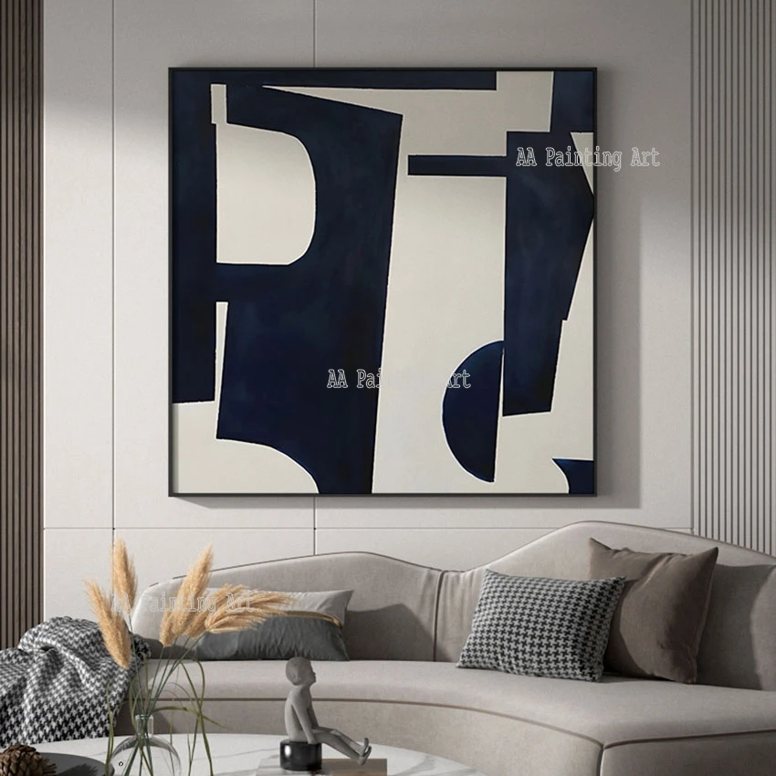 

Geometric Pattern Abstract Oil Painting, Modern Canvas Art, Home Entrance Decoration, Wall Artwork, Christmas Gift