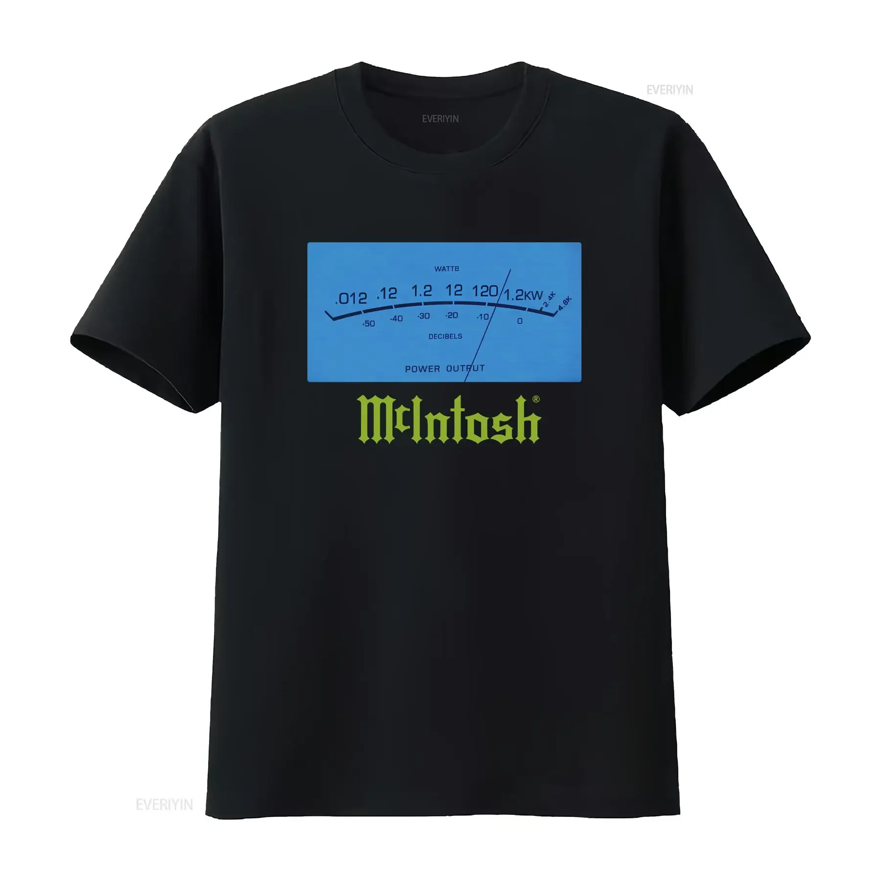 McIntosh Vintage Audio Logo T Shirt Audiophile VU Meters vintage Washed Stylish homme streetwear Stretched Slightly fashion