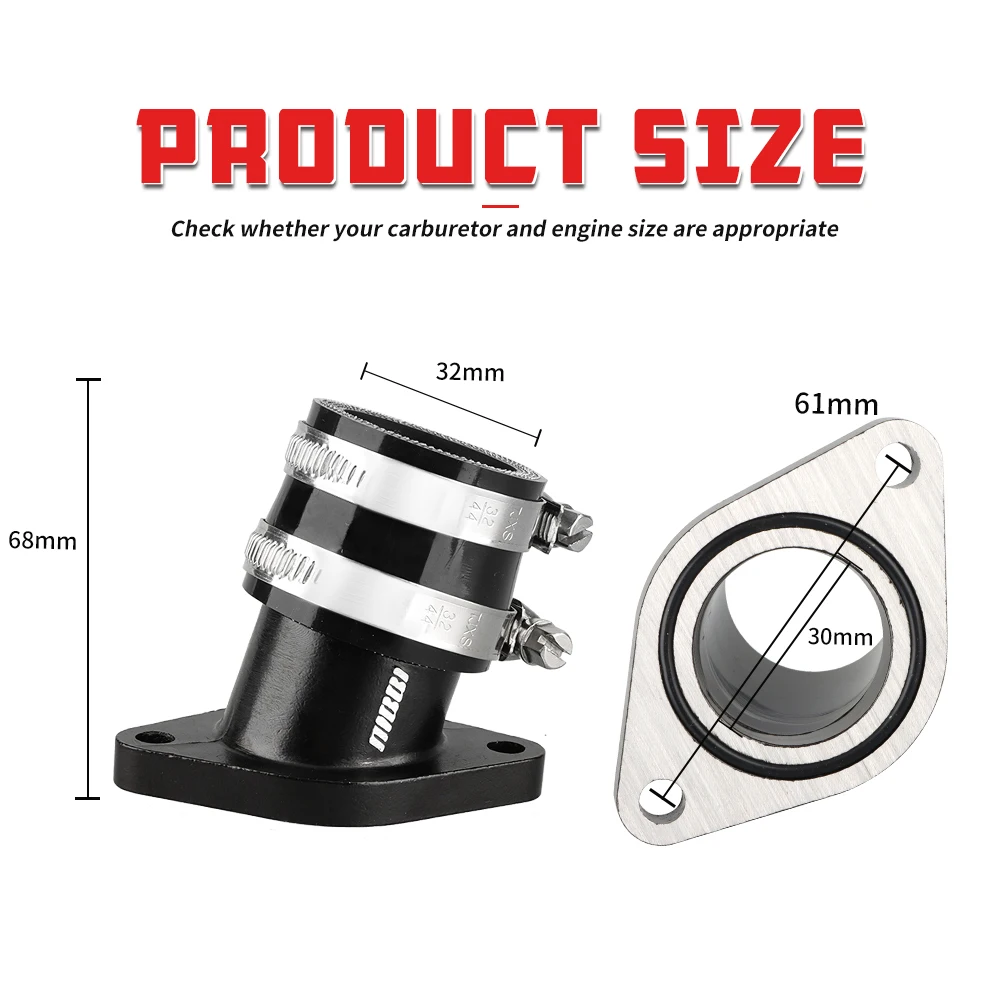 NIBBI Motorcycle Intake Manifold 32mm Carburetor Boot Joints Intake Manifold Air Joint Boot Connector For CQR250 CRF Dirt Bike