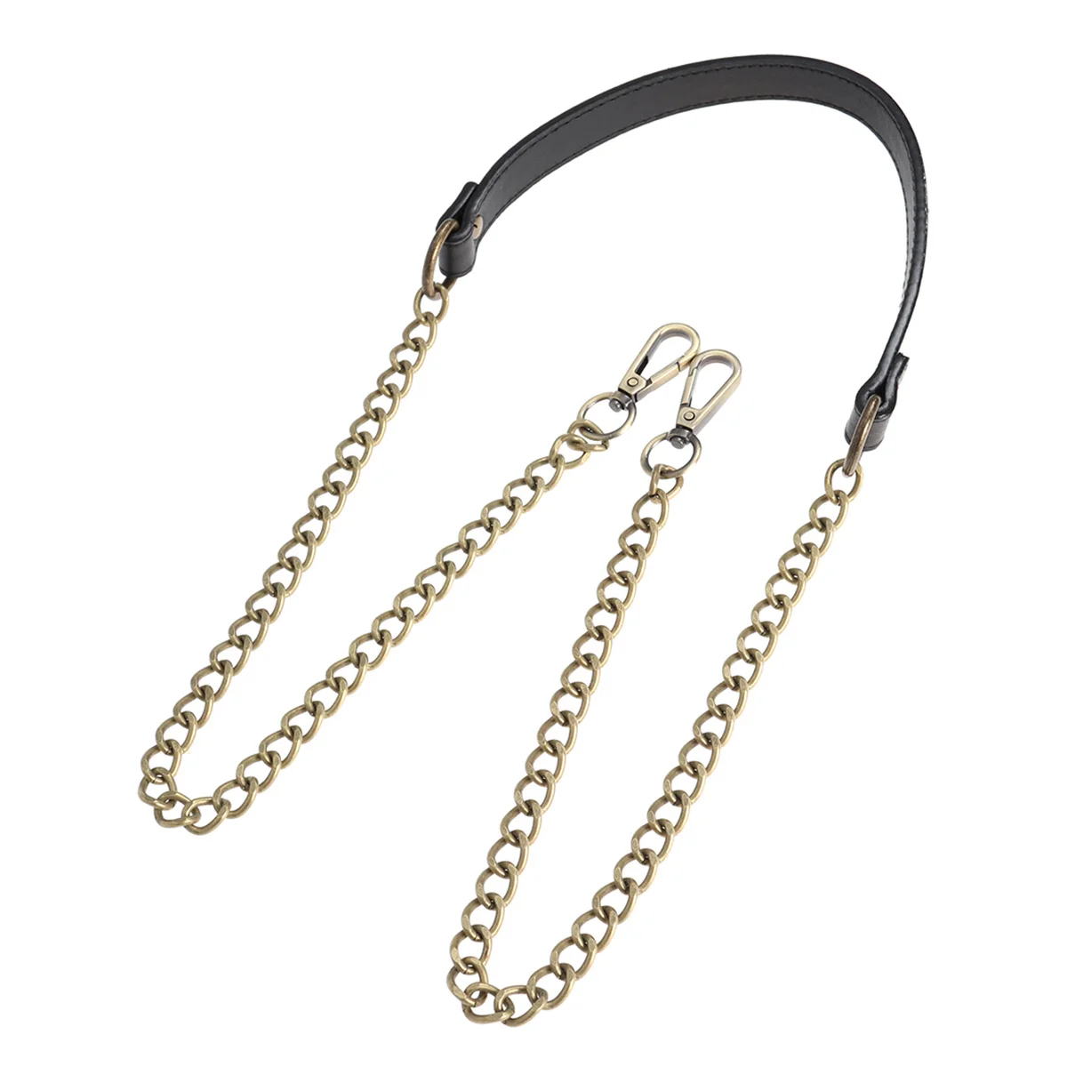 120Cm Small Chain for Bag PU and Metal Bronze Black Stylish Replacement Chain for Women Shoulder Messenger Purses