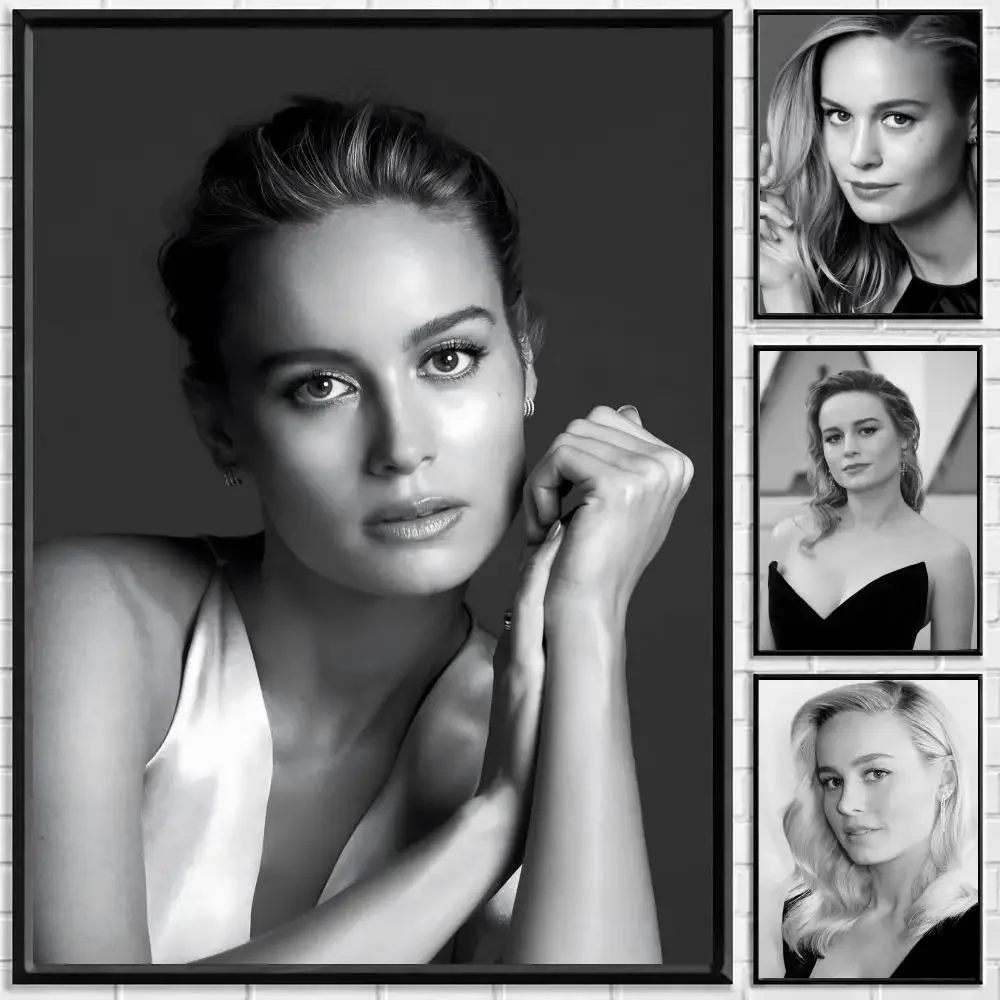 Actor Brie Larson Poster Self-adhesive Art Waterproof Paper Sticker Coffee House Bar Room Wall Decor