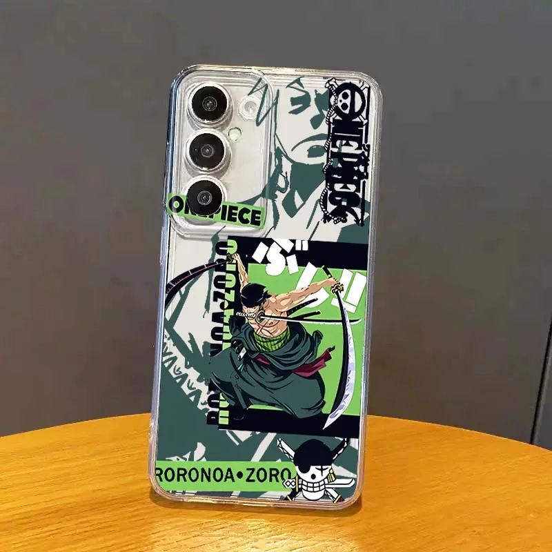 

One Piece Roronoa Zoro Phone Case For Samsung Galaxy S26 S25 S24 S23 S22 S21 S20 S10 Lite FE Edge TPU 5G Transparent