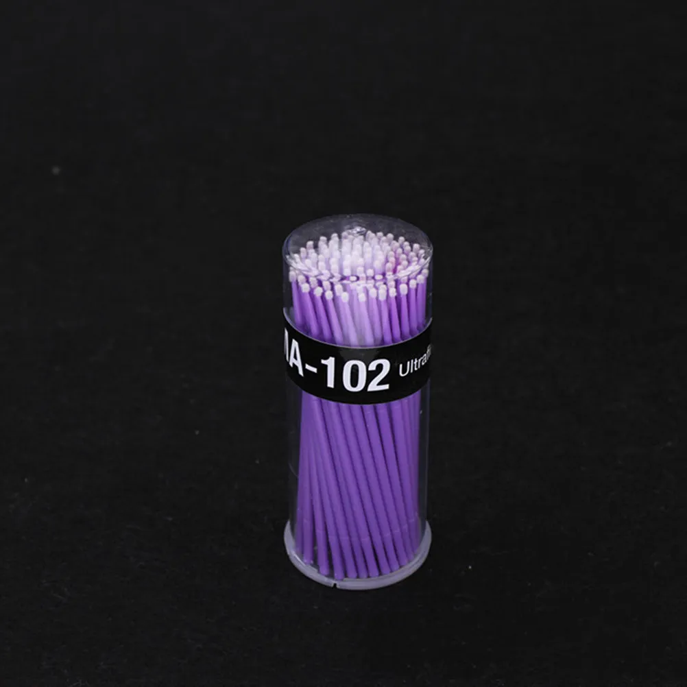 100Pcs Disposable Dental Sticks Oral Applicator Brush White Non-Linting Bendable Tips for Latisse Eyelash Extension Removal Nail