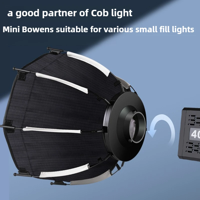 Photography 29cm Octagonal Softbox Mini Bowens Mount Quick Release with Grid Softbox for 40W COB Video Light Photo Studio