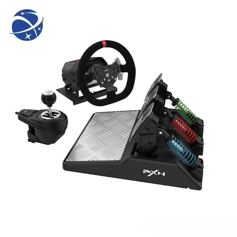 

YYHC PXN V10 game steering wheel 900 degree force feedback vibration x-box one series s/x ps4 pc with pedal shifter gear stick