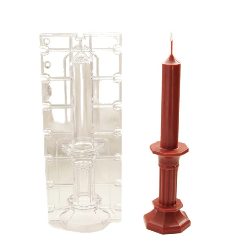 Scented candle making DIY candle plastic mold octagonal tower candlestick type two-piece