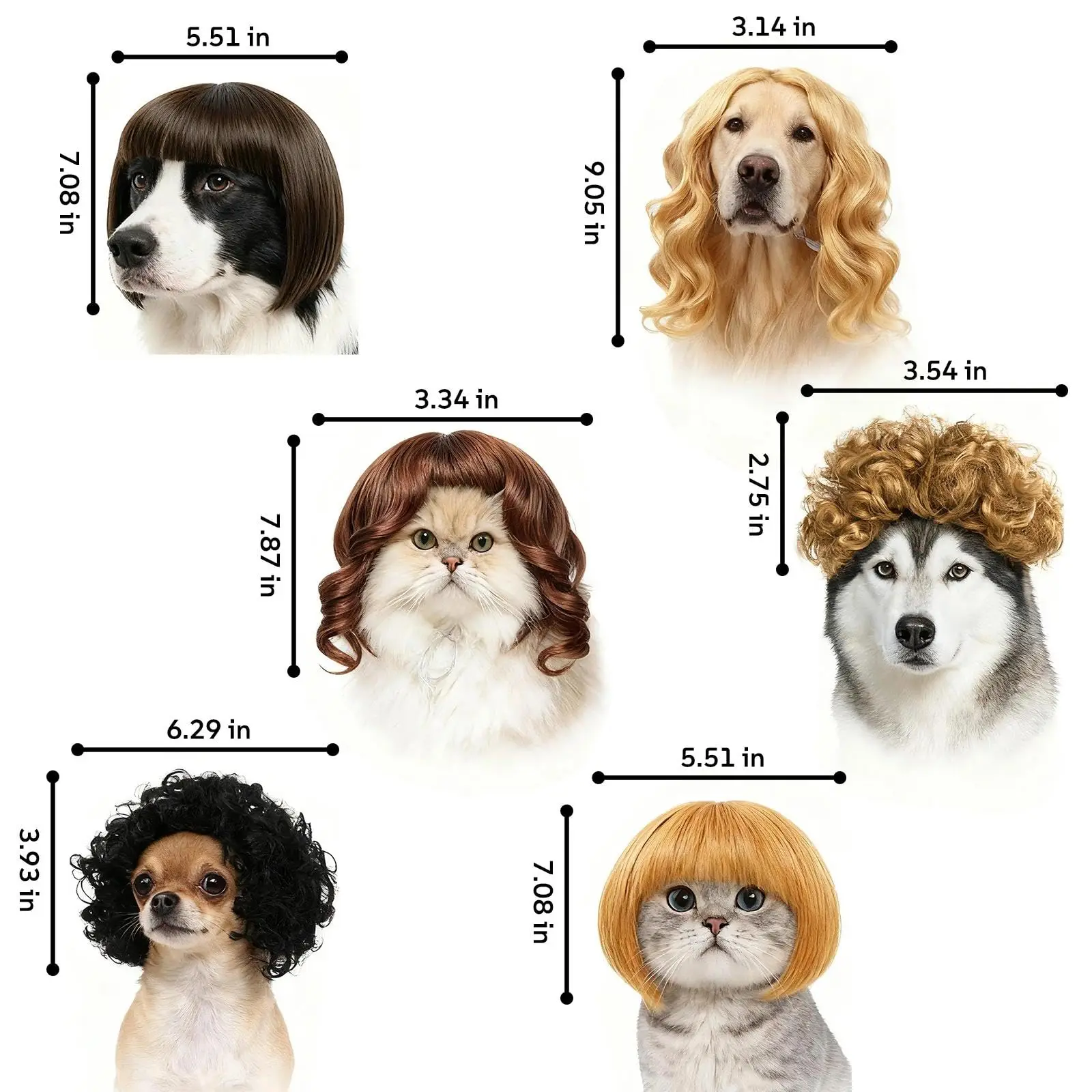 Pet Wig Dog And Cat Spoof Wig Halloween Decoration Curly Hair Straight Hair Diy Hand Woven Hair Pet Wig Accessory