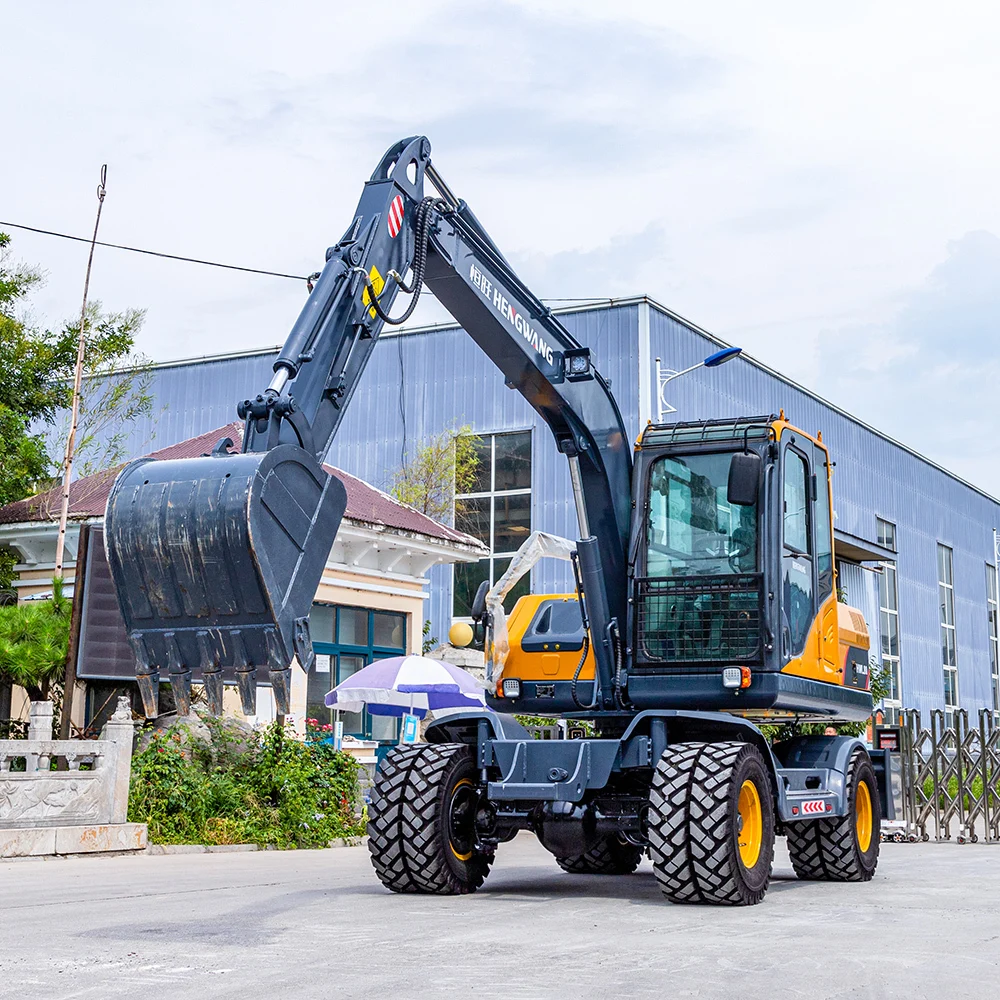 Earth Moving Hinery Wheel Excavator 6 7 8 Ton Crawler Wheeled Excavators