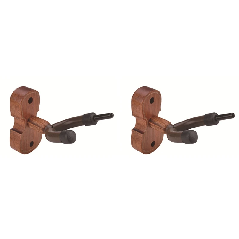 2X New Wall Mount Violin Hanger Hook With Bow Holder For Home & Studio(Mahogany)