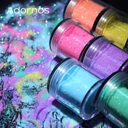 6 garrafas de enchimento de açúcar iridescente brilhante em pó para diy molde de resina epóxi efeito luz das estrelas glitter pó decoração artesanato fazendo