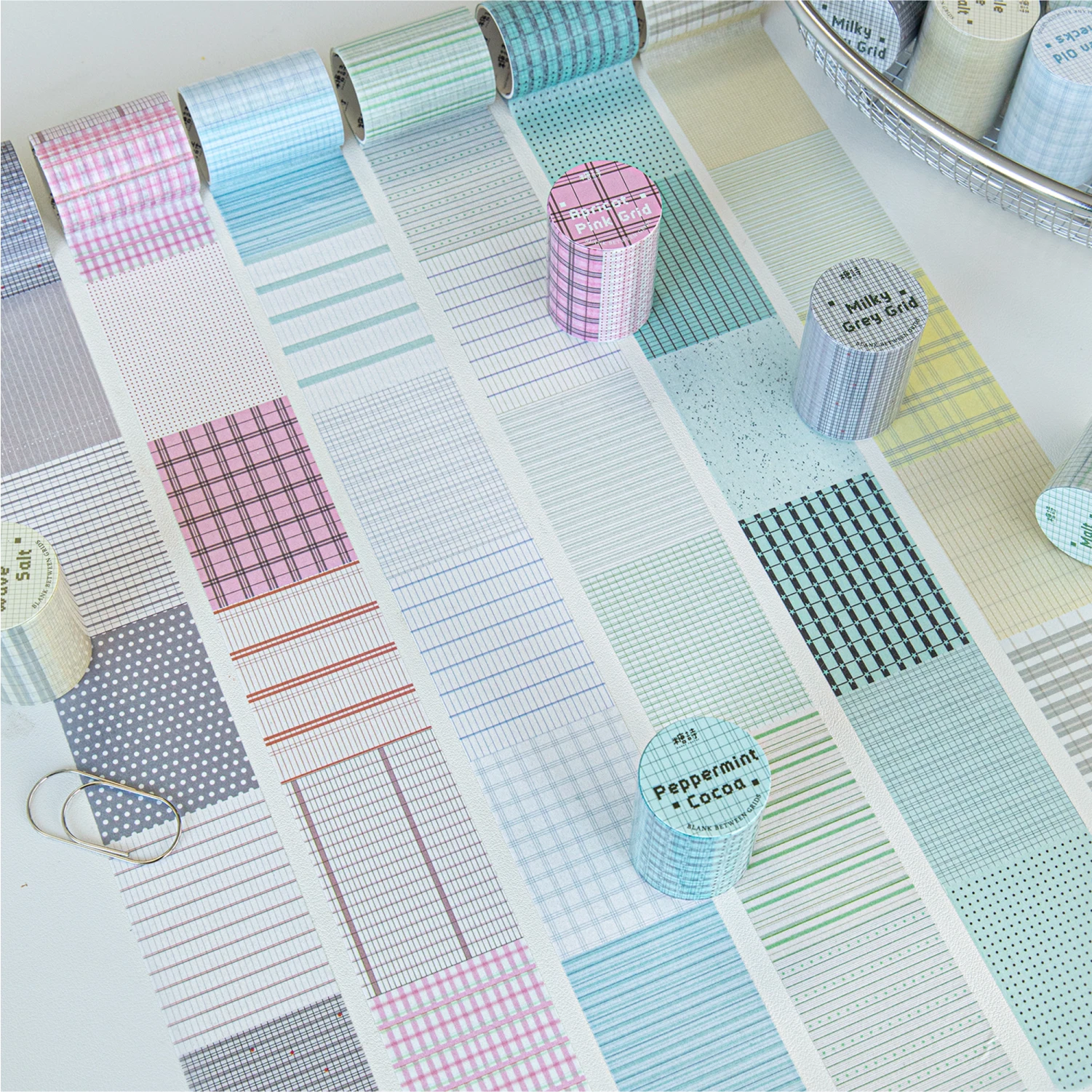 50mm*2m Basic grid horizontal line Tapes Sticker Creativity Scrapbook Hand Account Adhesive hand made Diy Junk Journal Supplies