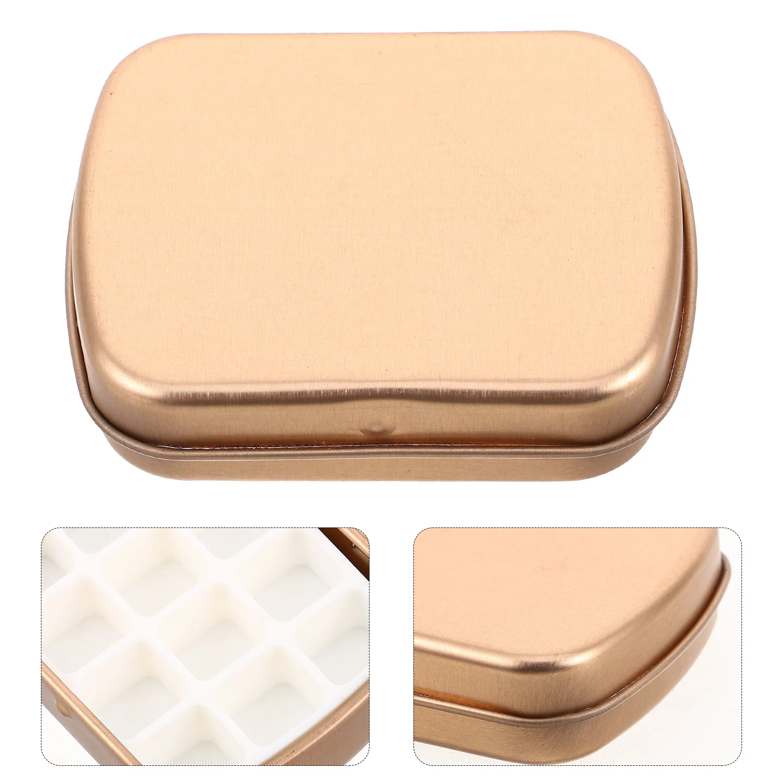 

Color Palette Empty Mixing Tray Gel Storage Box Portable Nail Art Pallet 12 Compartment Rose Gold Mini Nail Polish Holder