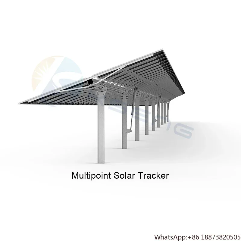 One Axis Flat Solar Tracker Mount System with Slewing Drive Photovoltaic Mounting Bracket for Solar Tracking System