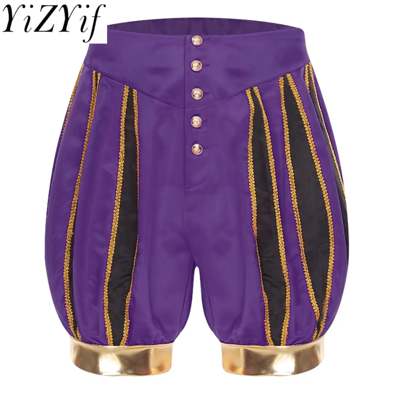 

Men's Halloween Indian Arabic Lantern Shorts High Waist Stylish Circus Ringmaster Clown Cosplay Stage Performance Costumes
