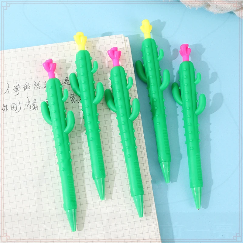 20 Pcs Wholesale Mechanical Pencils with Realistic Cactus Design for School Writing Supplies