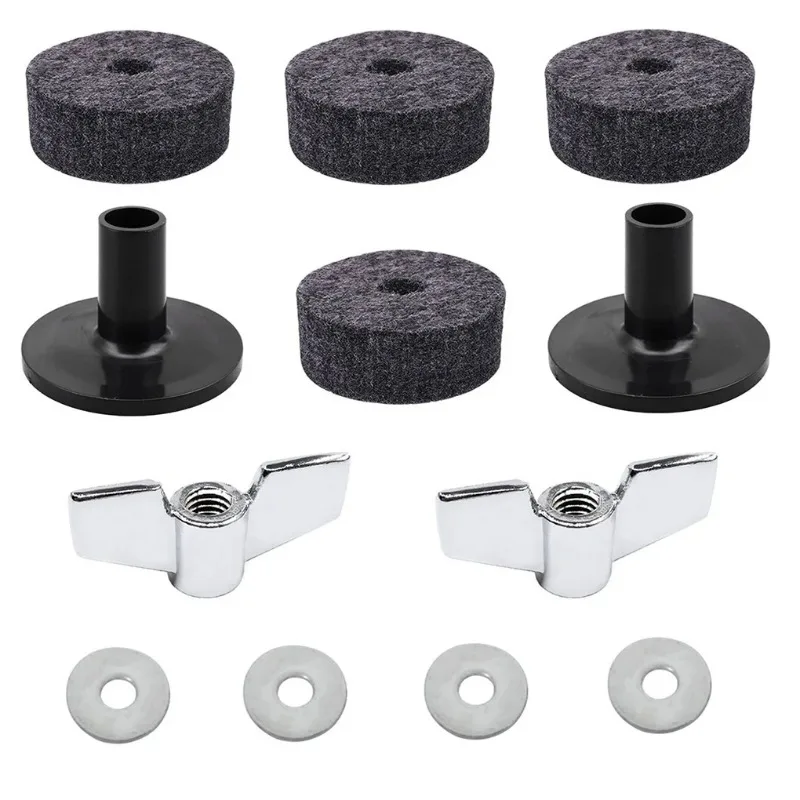 

12 Pcs/set Drum Kit Cymbal Soft Round Felt Pad Wing Nut Washers Drum Set Assembly Accessories