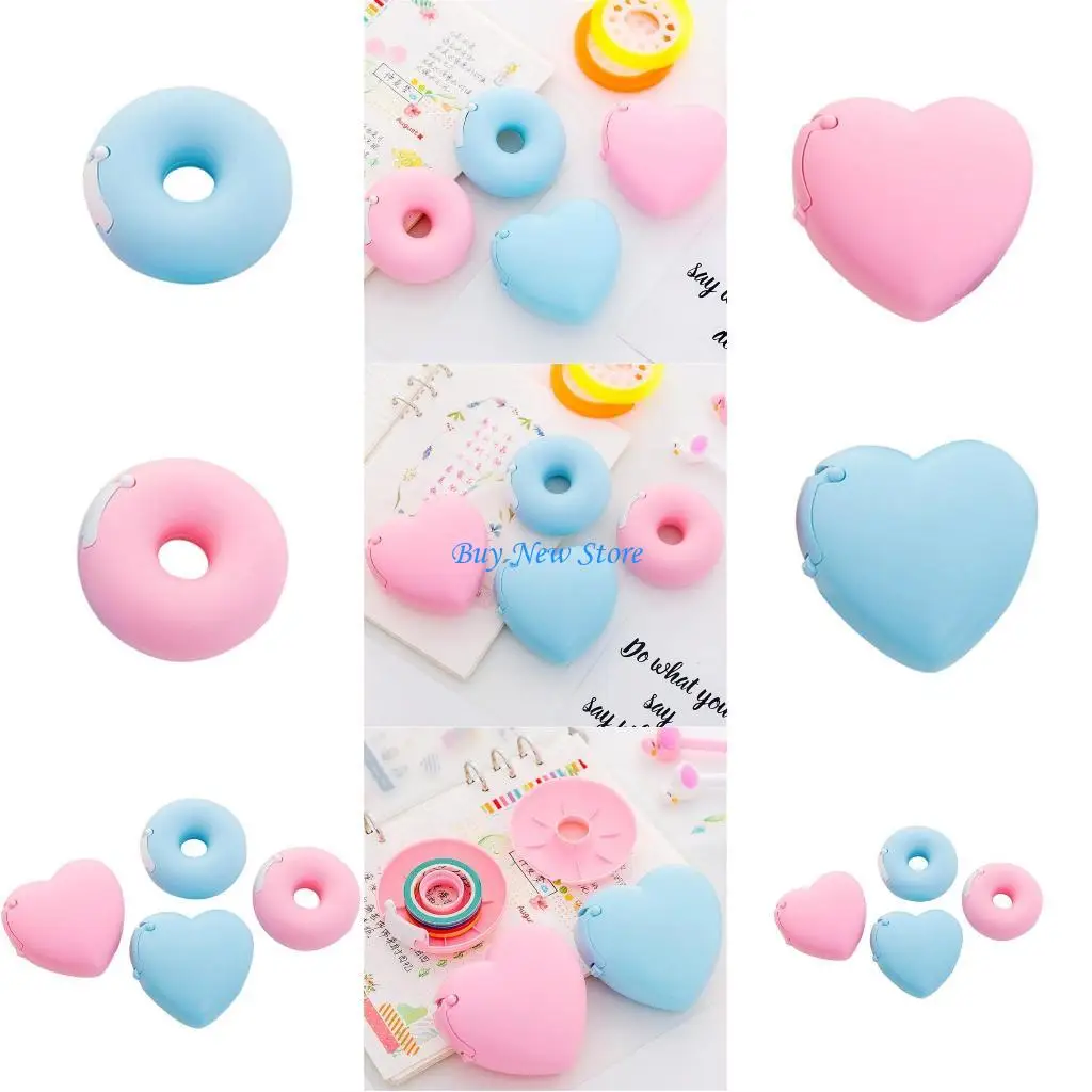 

20CE Диспенсер для ленты Держатель ленты в форме пончика и невидимый резак для ленты в форме сердца для магазина