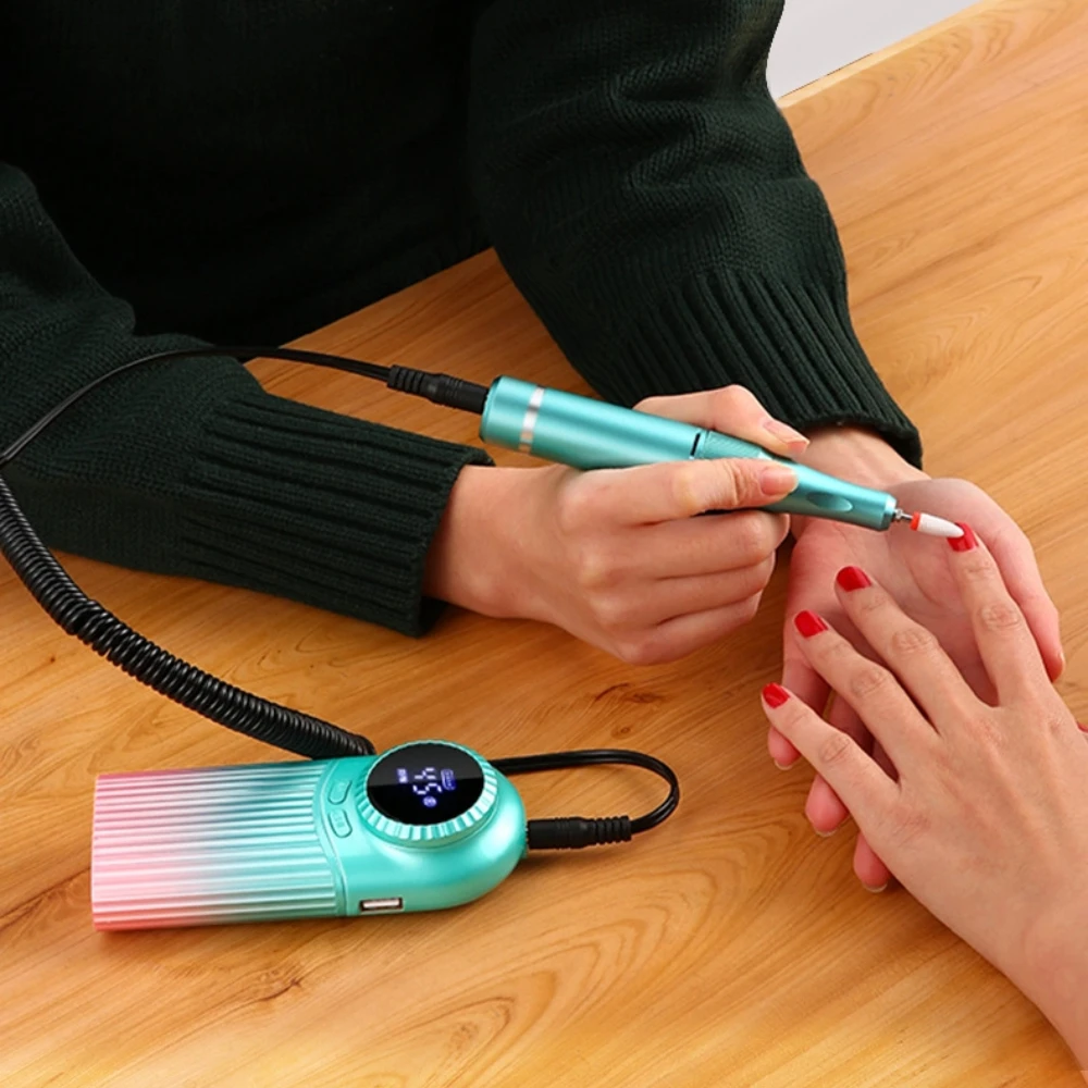 45000RPM Nail Drill Machine Electric Portable Nail File Rechargeable Nail Sander for Gel Nails Polishing for Home Manicure Salon