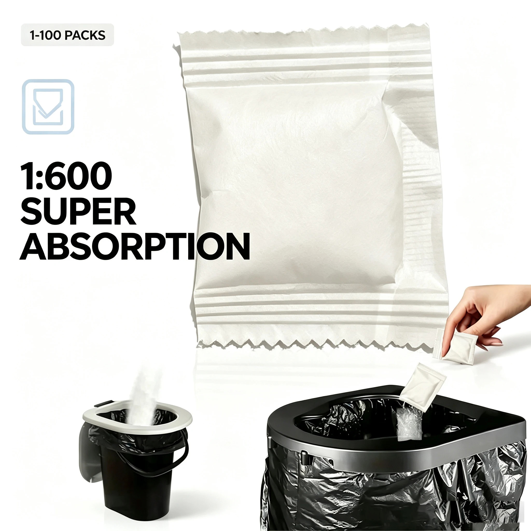 1:600 [No Need to Open the Portable | Stool Absorbent] 1-100 Pieces of Portable Fast Absorbing Stool Powder | Poo Powder Poo Gel
