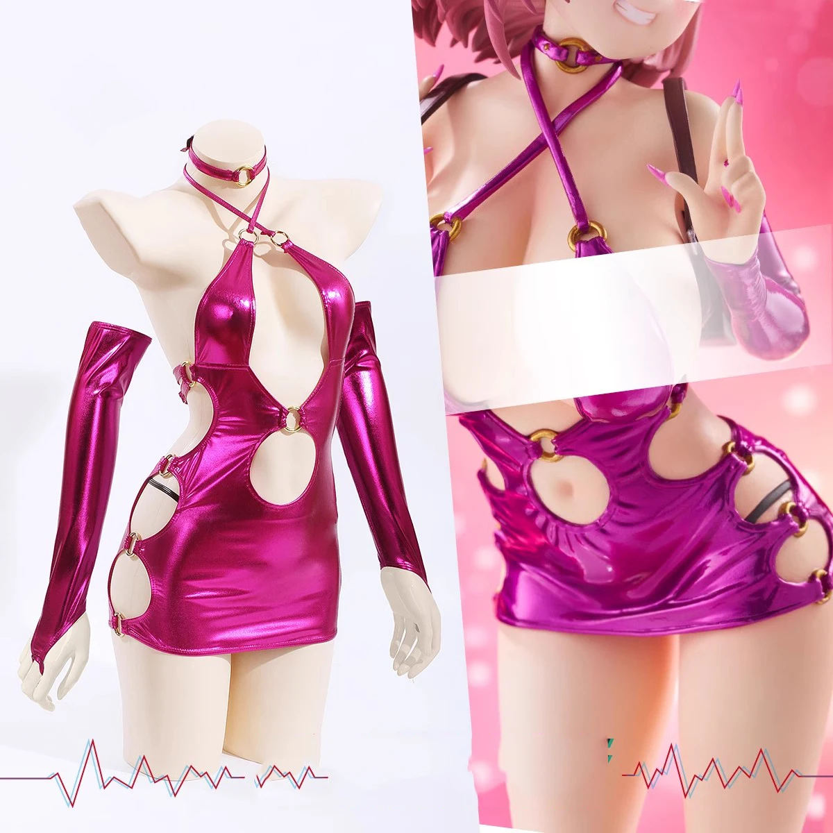 Robe sexy en cuir latex pour femmes et hommes, jarretière évidée, robe de soirée sexy, cosplay de scène de boîte de nuit, séance photo privée, style de robe