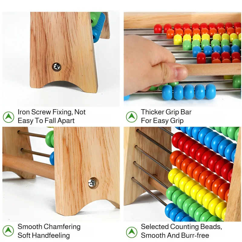 Wooden Abacus Counting Frame Educational Toy for Children Ideal for Kindergarten and First Grade Math Skills Development