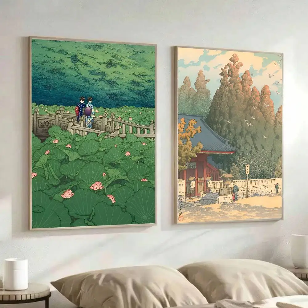 Kawase Hasui Artwork   Poster Wall Art Printing Waterproof Home Living Bed Room Bar Aesthetic Decor