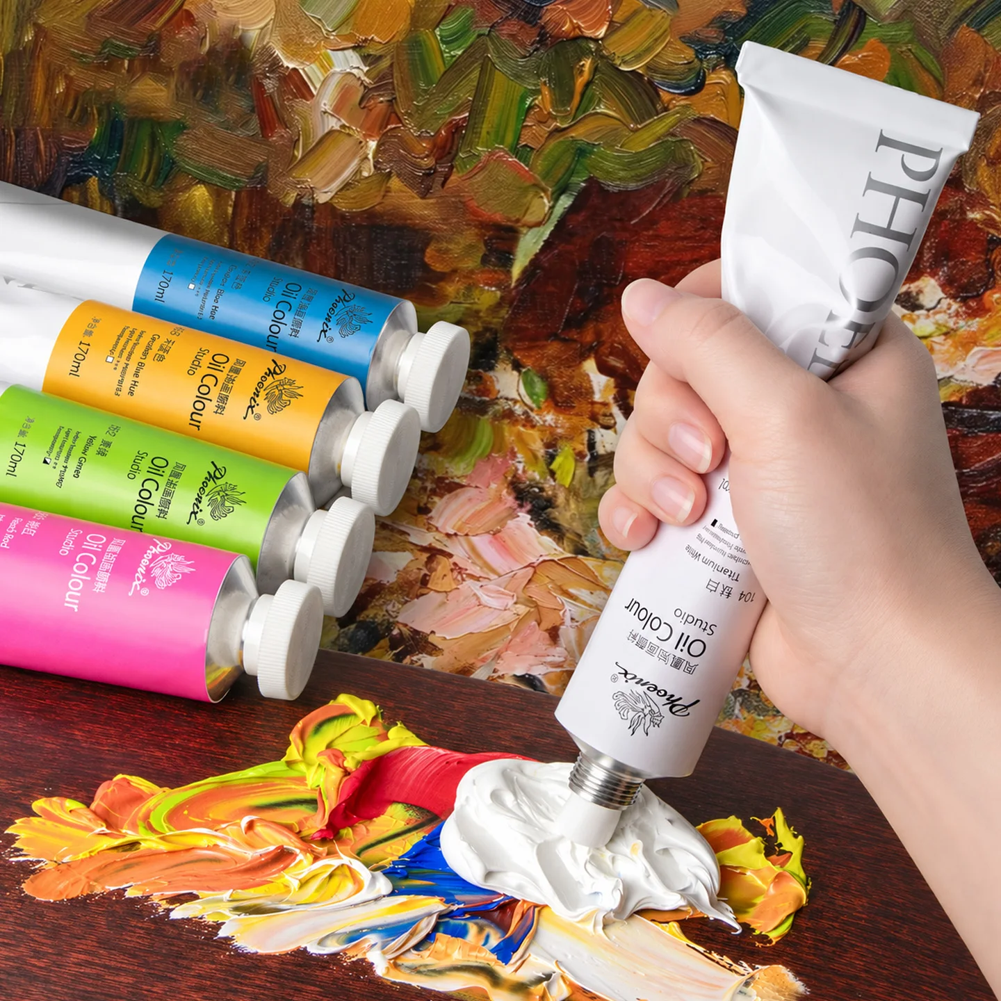 170ml LargeTubes Oil Paint High Saturation Non-Toxic Excellent Tinting Strength Mixable for Canvas Painting Artist Beginners DIY