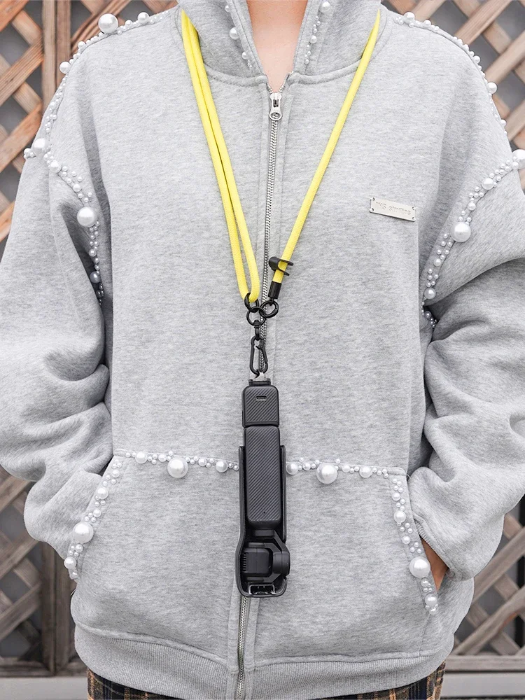 Lanière BRDRC pour DJI Pocket 4/Pocket 3/Insta360 X4/Nikon DSLR avec vis 1/4, sangle d'épaule 85 cm, sangle de poignet anti-perte