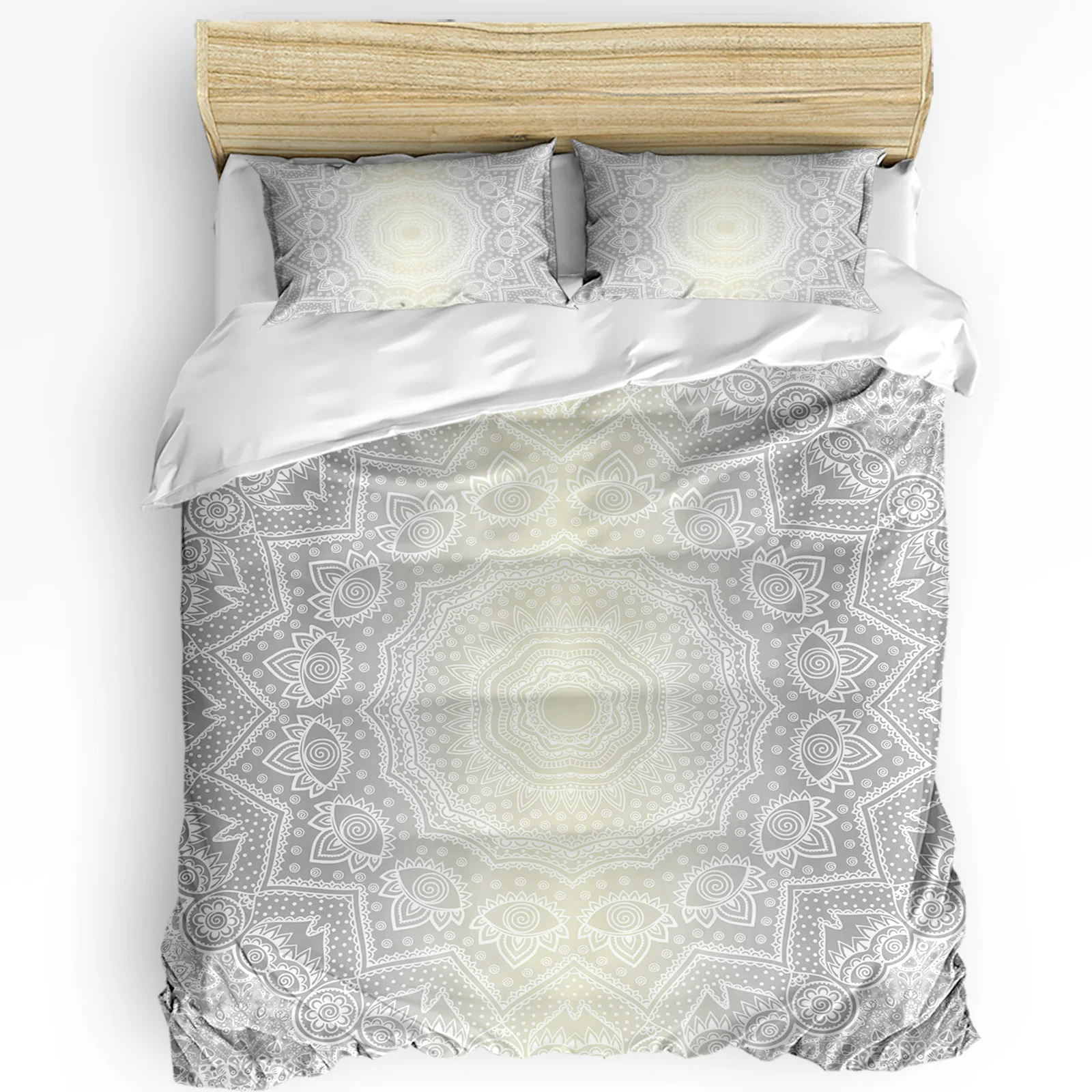 Mandala Gradient Duvet Cover With Pillow Case Custom 3pcs Bedding Set Quilt Cover Double Bed Home Textile
