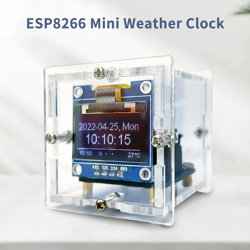 ESP8266 MINI Weather Clock WIFI Digital Clock Electronic Multifunctional Weather Station DIY Soldering Kit