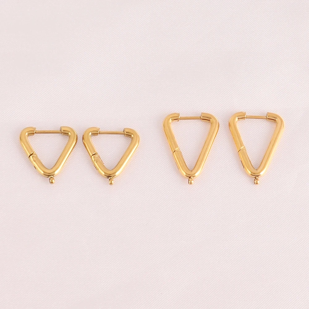 5pcs 316L Stainless Steel Heart Hoop Earrings Posts Star Geometric Oval Earring Base For DIY Jewelry Making Accessories