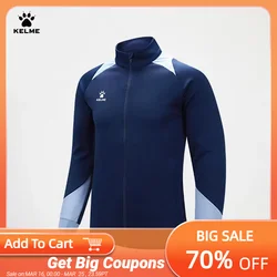 KELME Men's Running Jacket Football Sport Training Coat Windproof Fitness Jogging Sportwear Warm Lamb Woll Jackets 8361WT1064