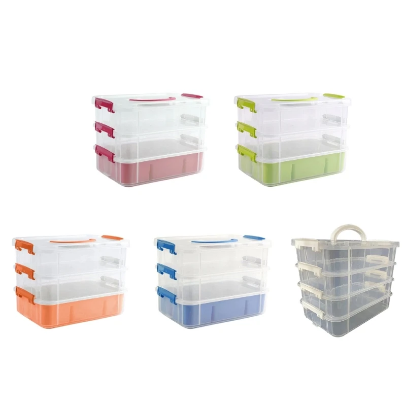 Large Capacity Storage Box for Children Storage Organisers Building Blocks Storage Container 3 Layer Stacking Box