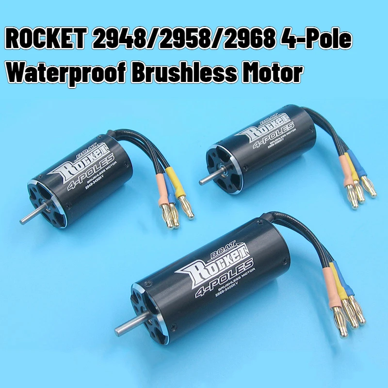 ROCKET 2948 2958 2968 4-Pole Brushless Sensorless Waterproof Motor+Water-Cooling Jacket+Motor Frame RC Boat Power Set