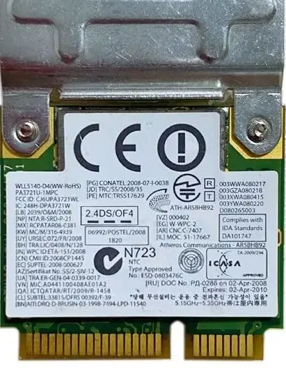 Сетевая карта Wi-Fi Atheros AR9280 2.4ГГц 5ГГц WLAN MiniPCI-e AR5BHB92 для Linux Hackintosh Win10, беспроводная Wi-Fi карта PCIE для ASUS Dell
